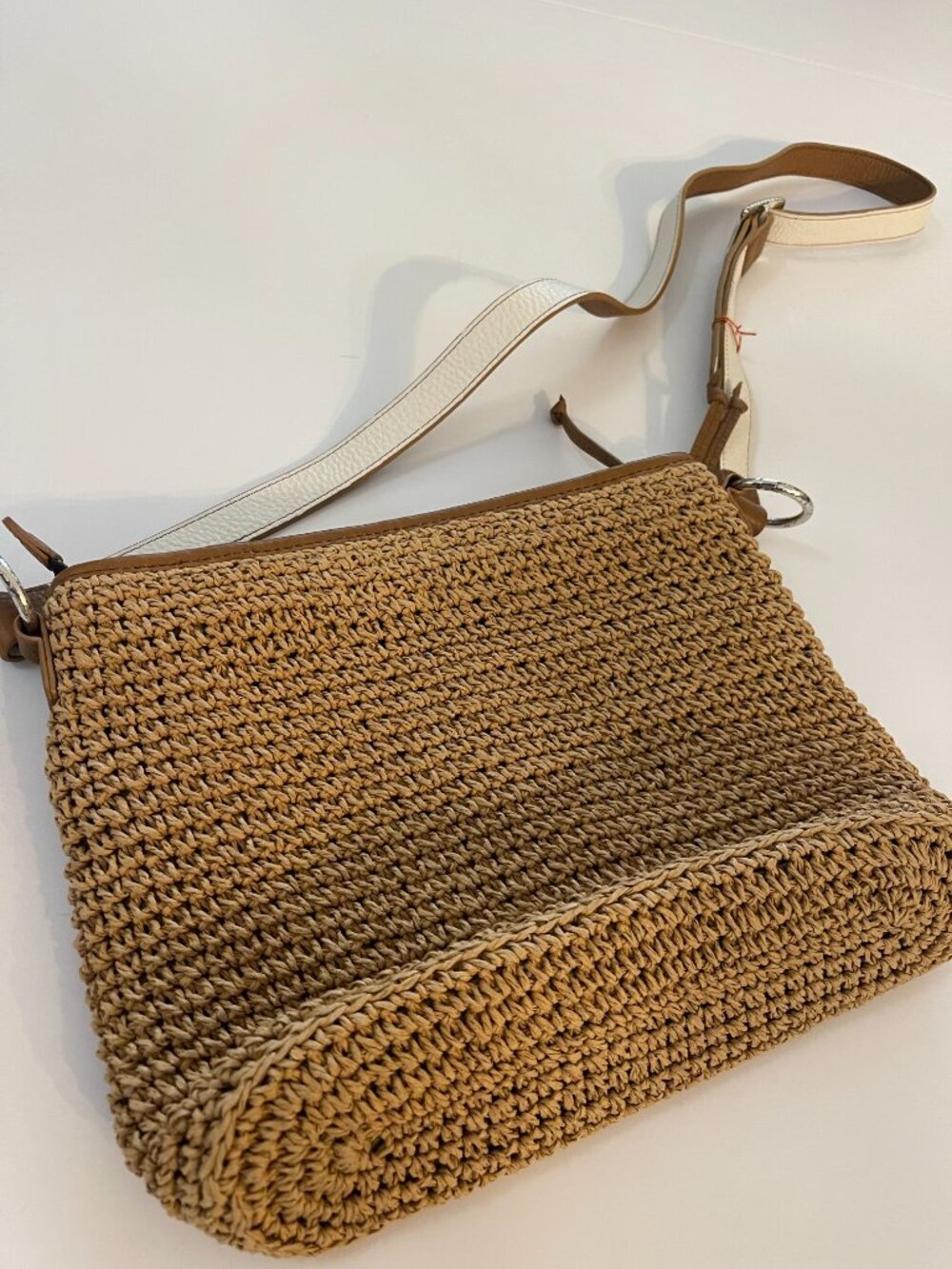 Brighton Tom Clancy Crochet Jute Jet Travel Crossbody Bag Boho Summer - Picture 6 of 9